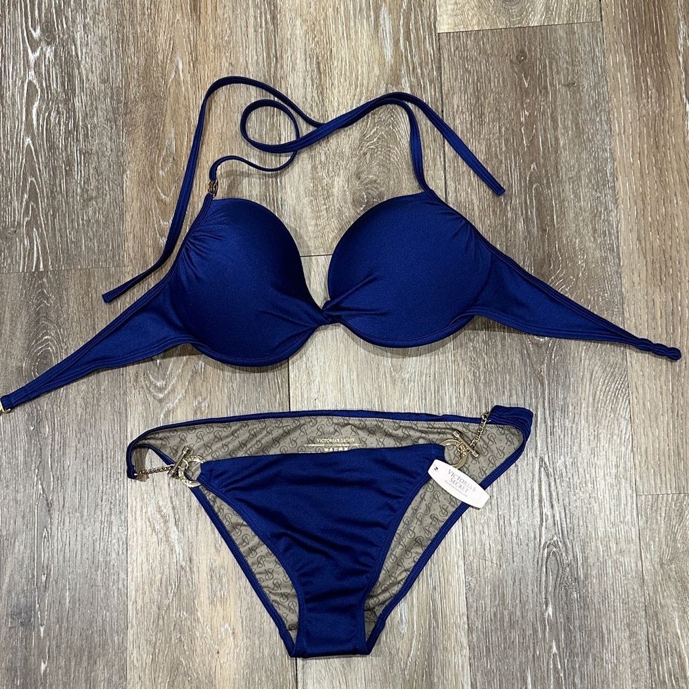 NWT! Victoria's Secret Deep Blue Bikini Set